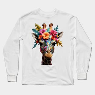 Vibrant little Giraffe Face Long Sleeve T-Shirt